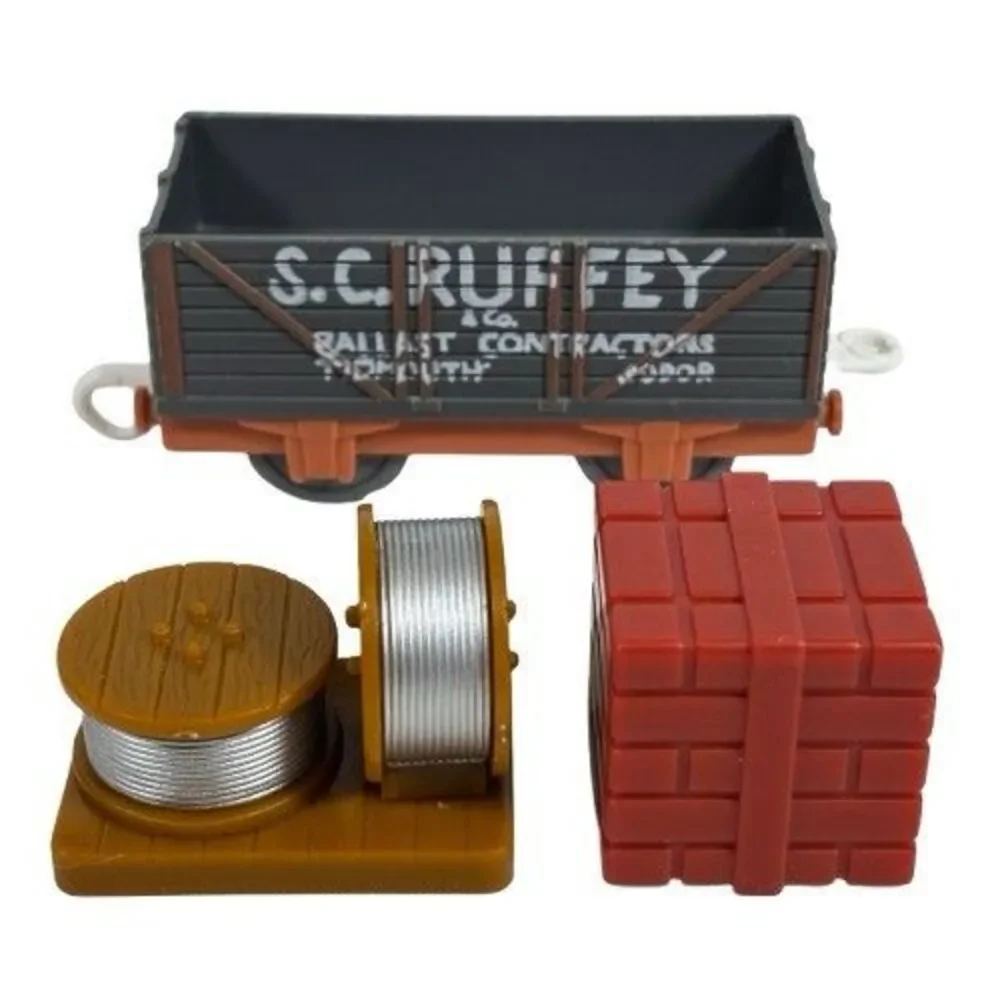 Thomas & Friends Trackmaster S.C. Ruffey Cargo Bricks Wire Spool Coil Car TOMY